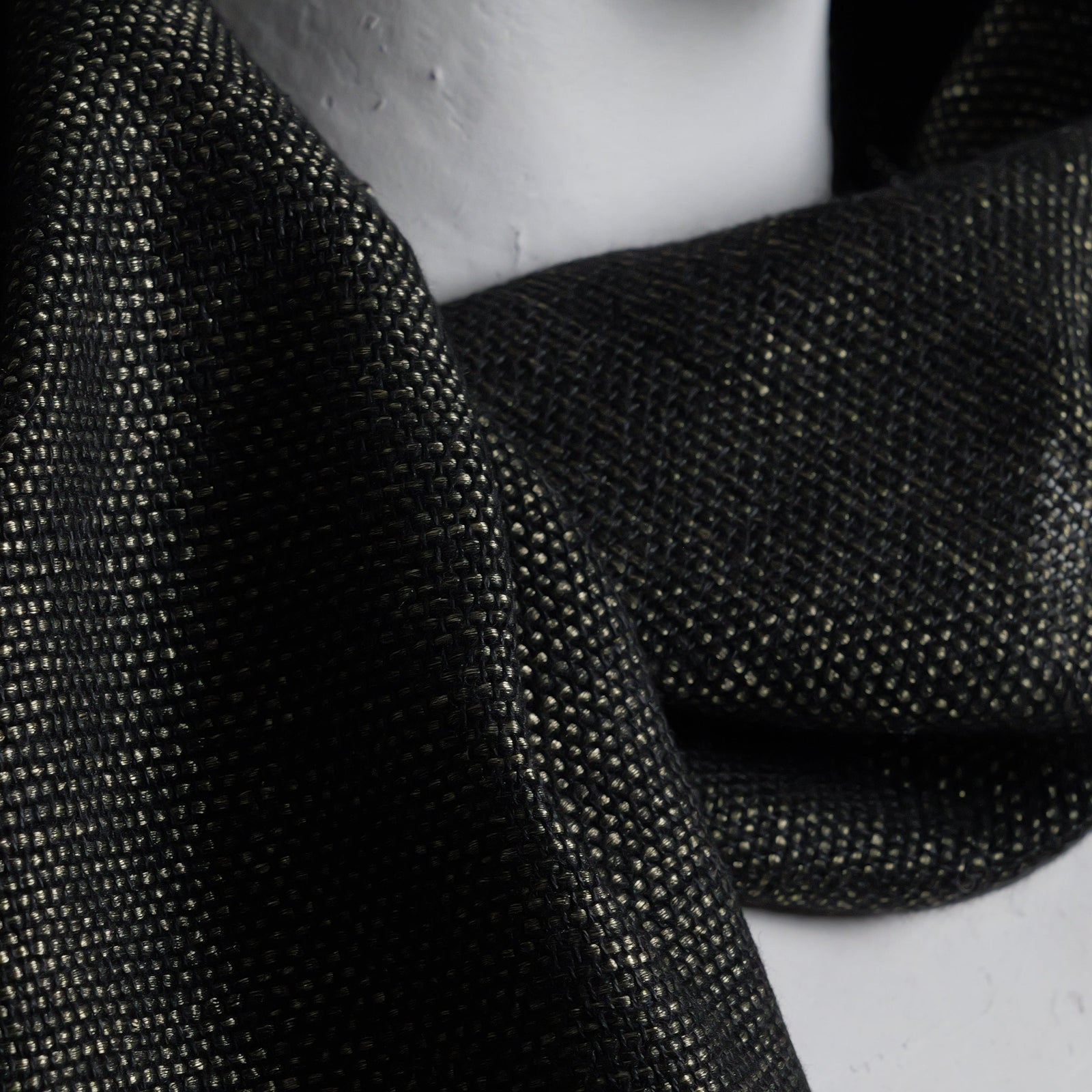 Linen alpaca scarf, 35x180 cm, gold metallic