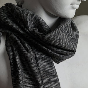 Linen alpaca scarf, 35x180 cm, silver metallic