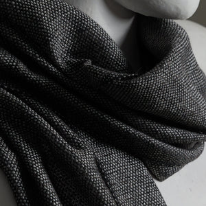 Linen alpaca scarf, 35x180 cm, silver metallic