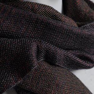Cashmere mohair scarf, Double, 37x180 cm, black with red