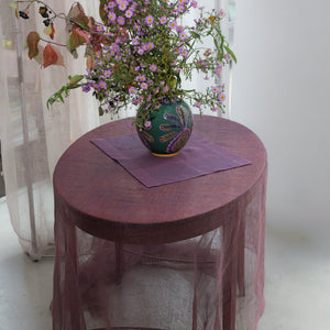 Linen tablecloth in rusty blue colour 180x280 cm