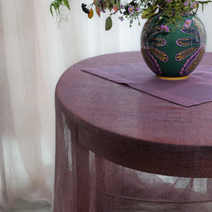 Linen tablecloth in rusty blue colour 180x280 cm