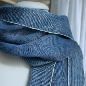 Double layer scarf in Blue 50x200 cm
