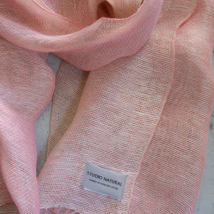 Double layer scarf in linengold 50x200cm
