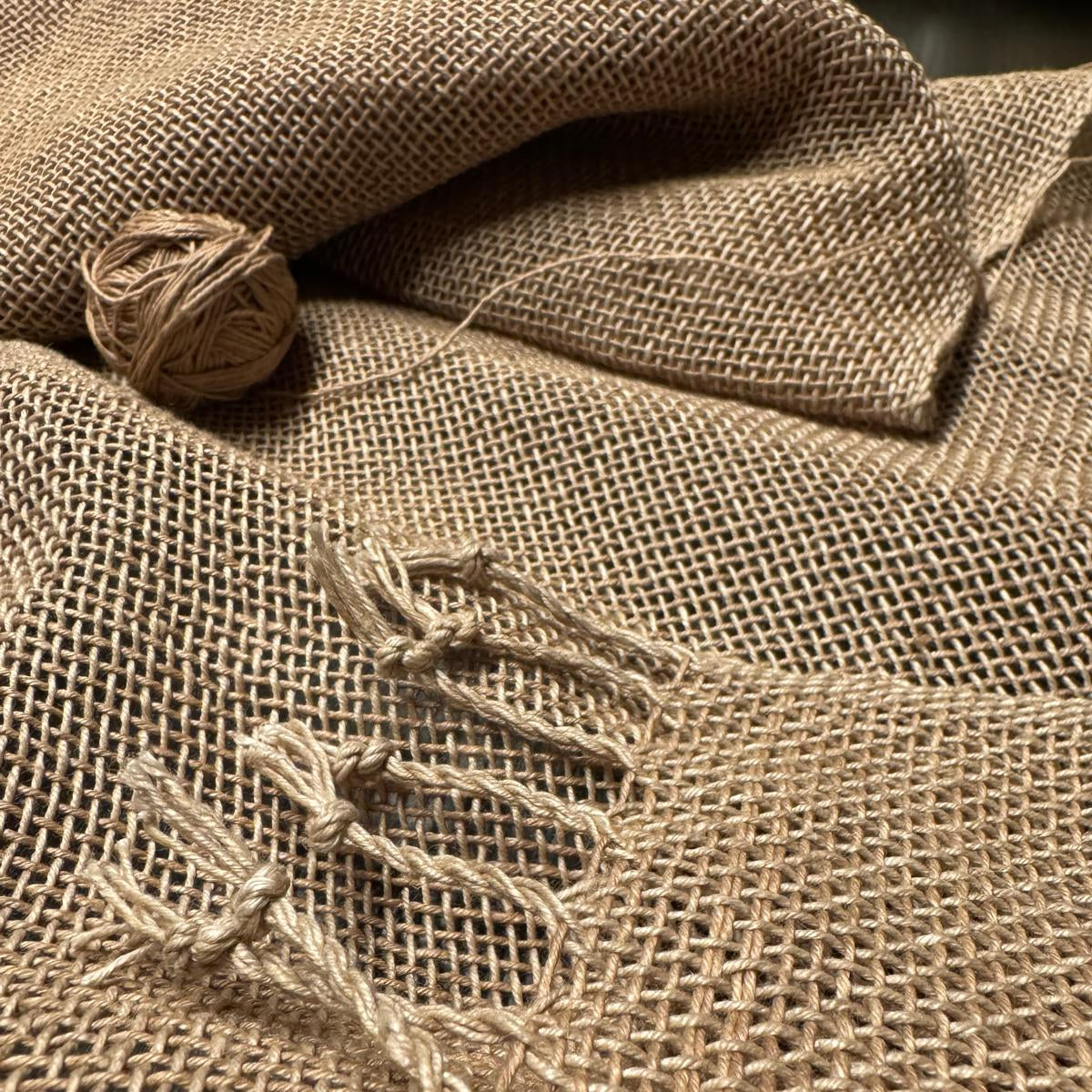 Tablecloth Anna in Beige with Black Hem 110x220 cm