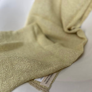 Boucle linen throw in creamy yellow 140x105 cm