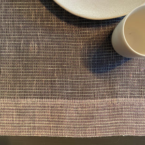 Table runner Tinita in Mint - Aubergine 50x150 cm