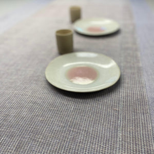 Table runner Tinita in Mint - Aubergine 50x150 cm