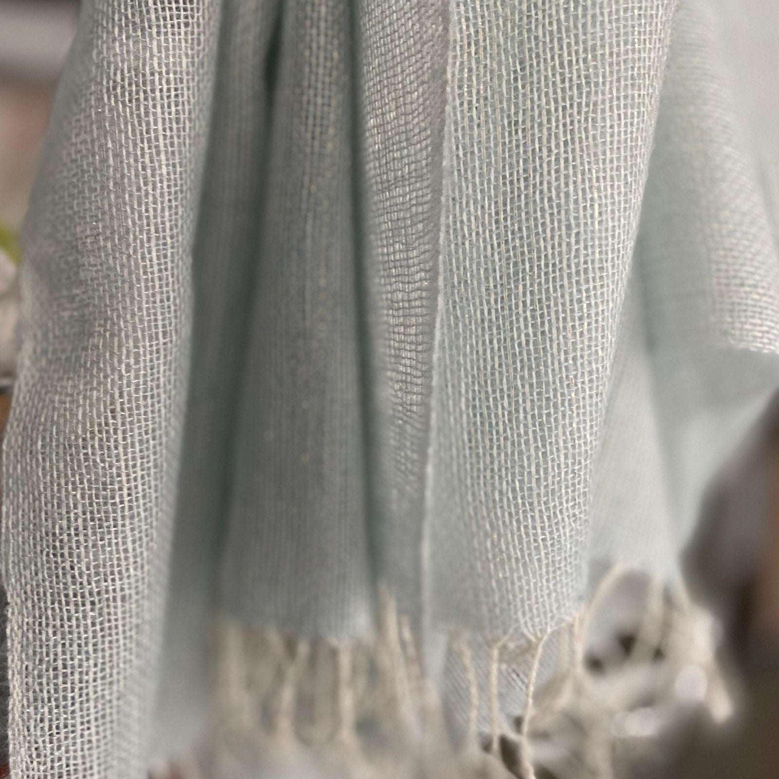 Linen Wool throw TR Gold Mix Pl Reg 105x220cm