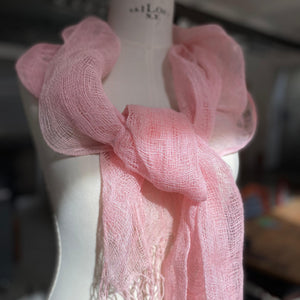 Linen scarf Tinita Reta M2P rosa+rosa+LTR 45x180