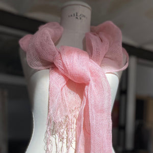 Linen scarf Tinita Reta M2P rosa+rosa+LTR 45x180