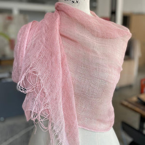 Linen scarf Tinita Reta M2P rosa+rosa+LTR 45x180