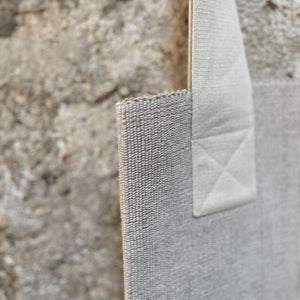 Linen shopper bag Primit in white 37x40 cm