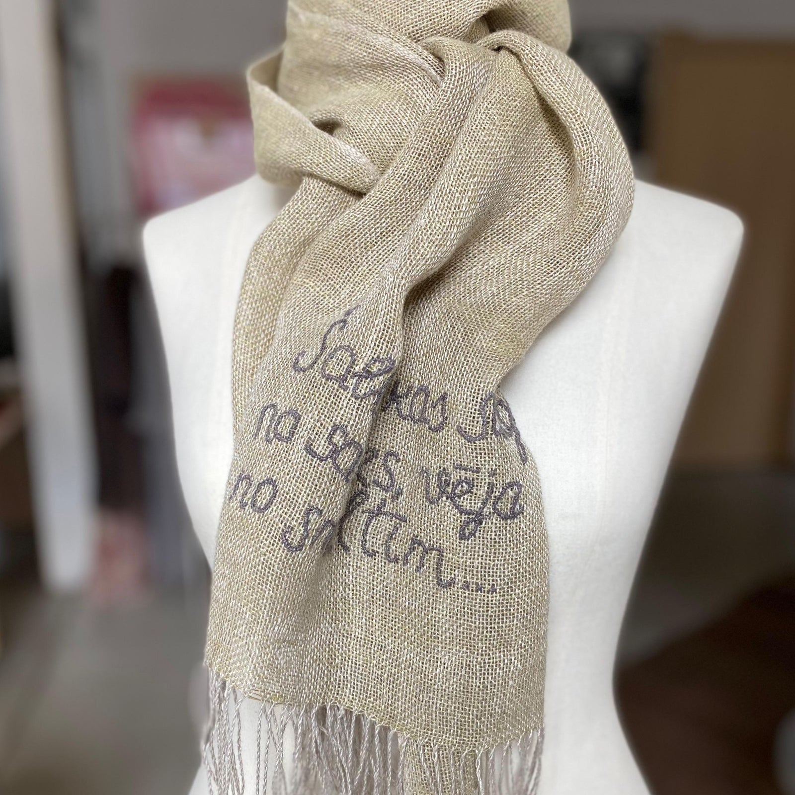 Linen scarf Transparent 45x200 cm