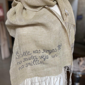 Linen scarf Transparent 45x200 cm
