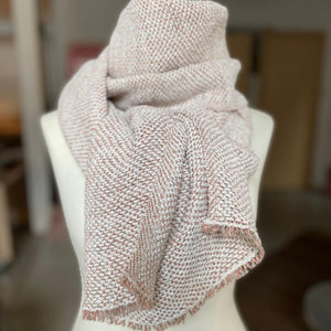 Linen boucle scarf Place in rust color 50x220