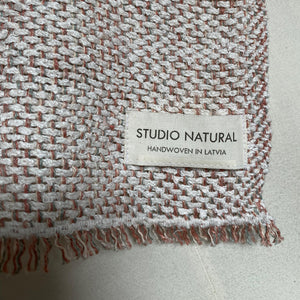 Linen boucle scarf Place in rust color 50x220