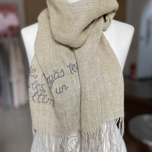Linen scarf Transparent 45x200 cm
