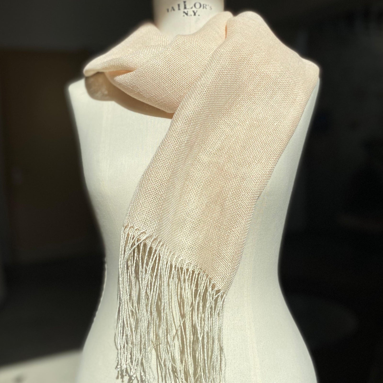 Linen scarf TR Cream 60x210