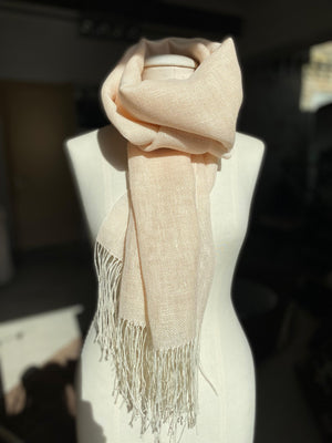 Linen scarf TR Cream 60x210