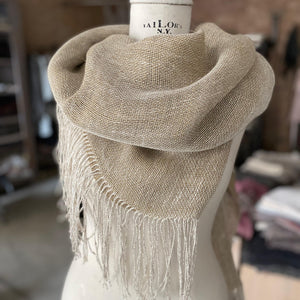 Linen scarf Dubl Dal Natural 70x220 cm