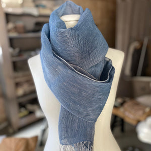 Double layer scarf in Blue 50x200 cm