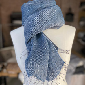 Double layer scarf in Blue 50x200 cm