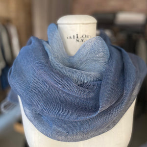Double layer scarf in Blue 50x200 cm