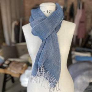 Double layer scarf in Blue 50x200 cm