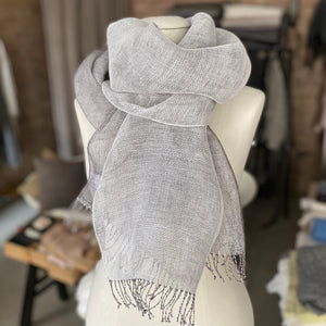 Double layer scarf blackwhite 50x200 cm