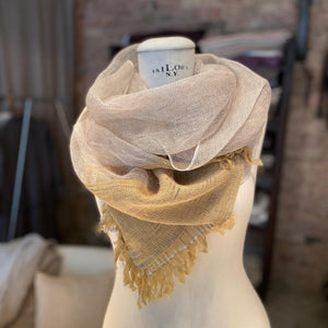 Linen scarf Tinita in green 50x200 cm