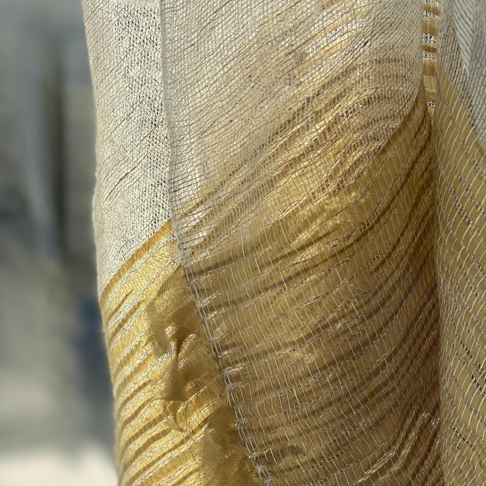 Linen scarf Tinita in khaki 50x200 cm