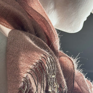 Cashmere mohair scarf, Double, 37x200 cm, dusty rose