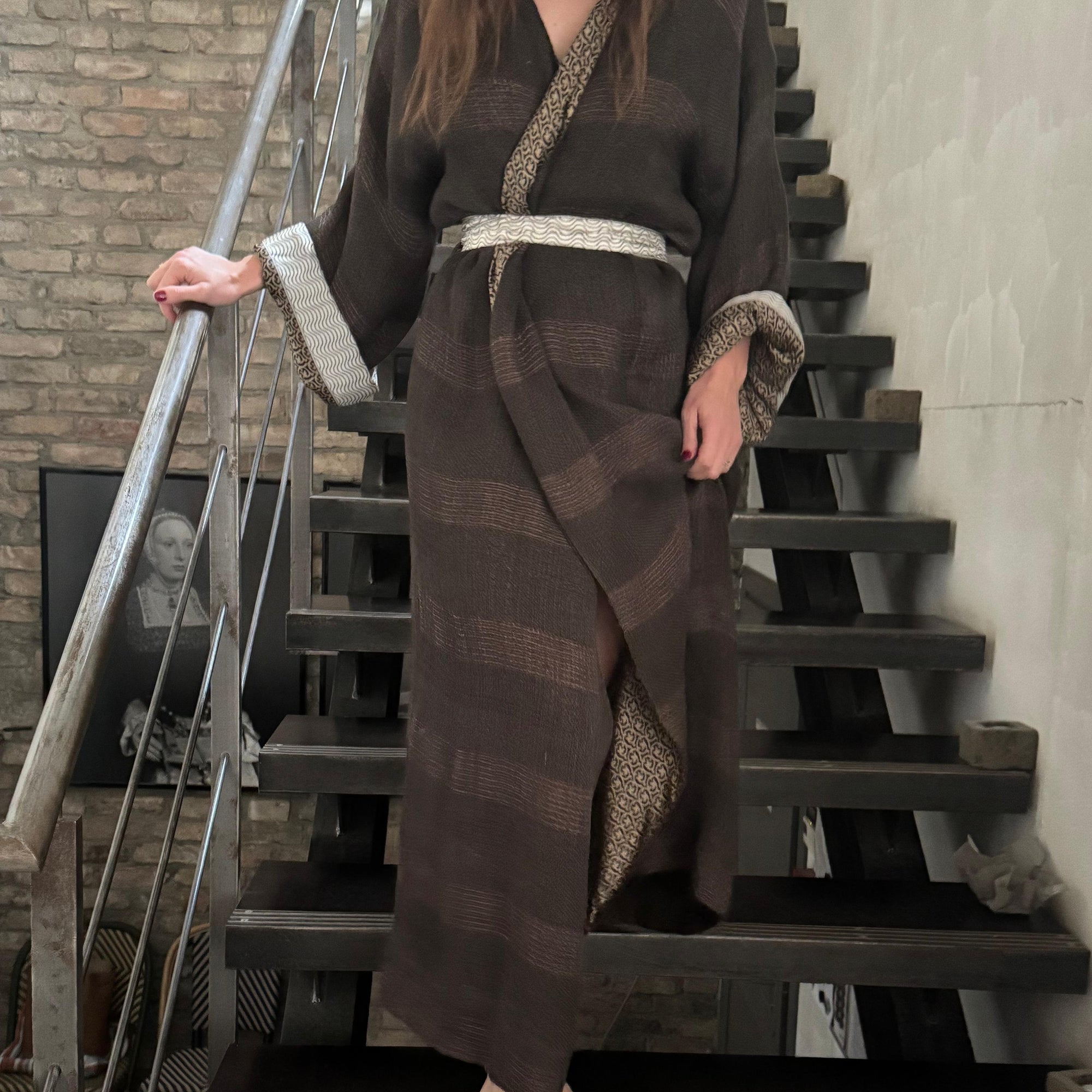 Kimono Dress in brown