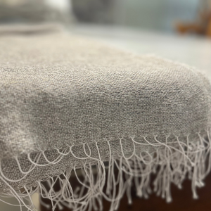 Linen cashmere throw in gray 135x200