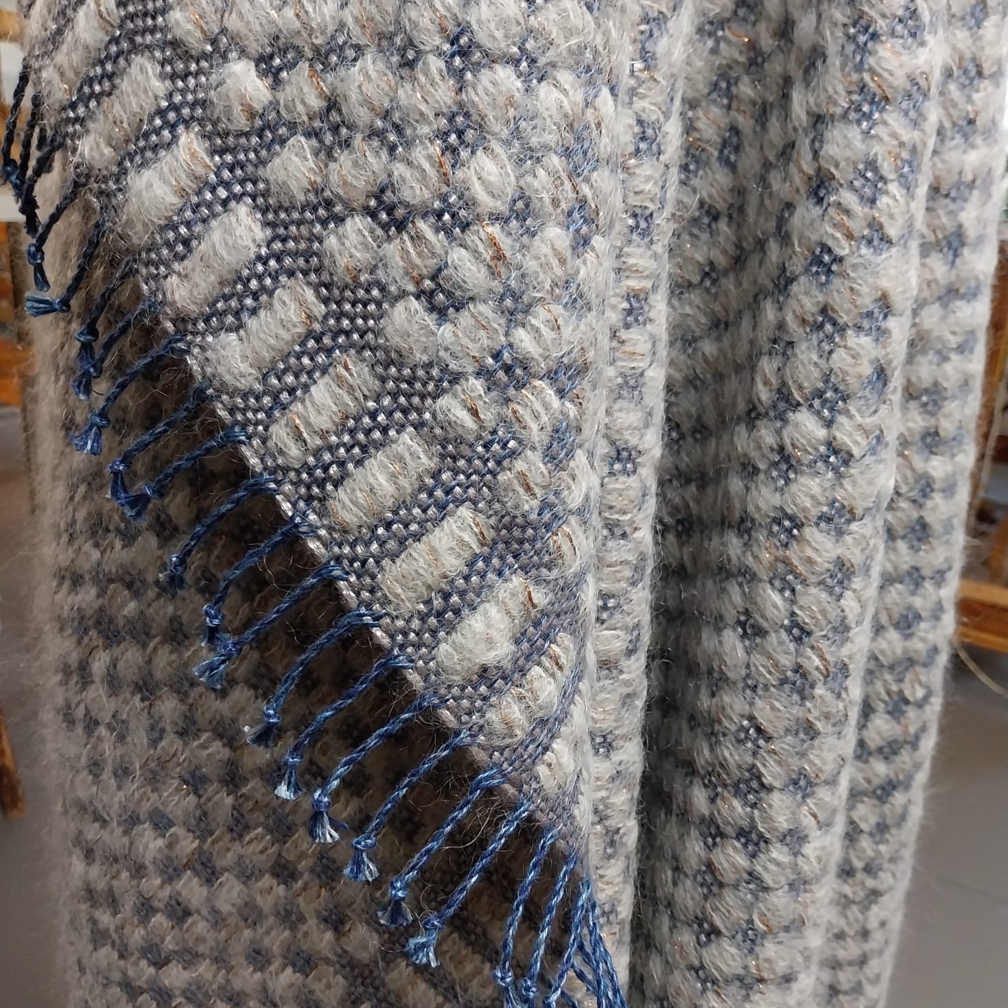 linen mohair throw chess 120x185 cm