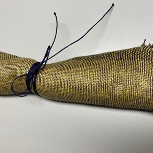 Linen napkin 50x50cm with decorative stripes in mustard