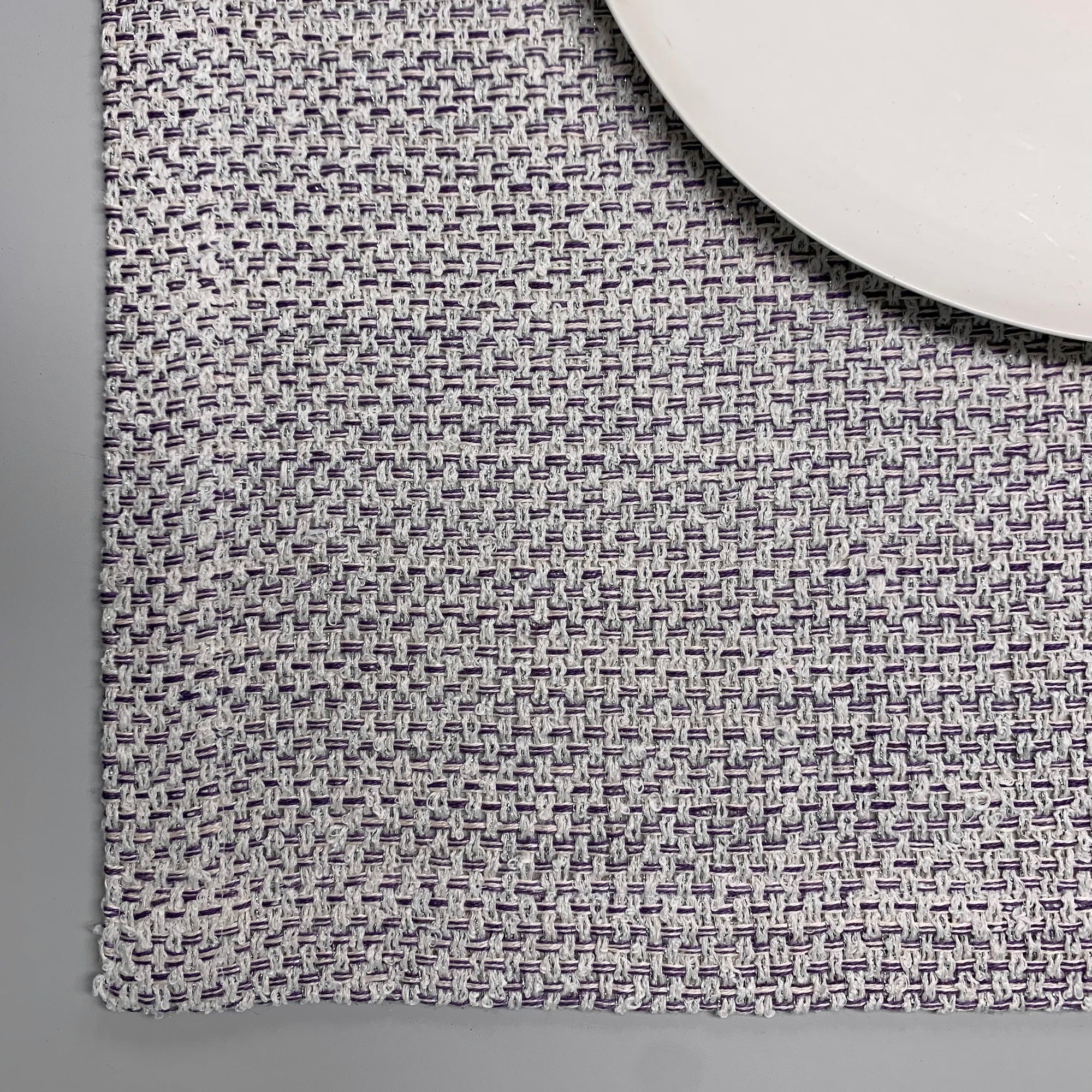 Placemat Boucle 45x35cm in purple and white