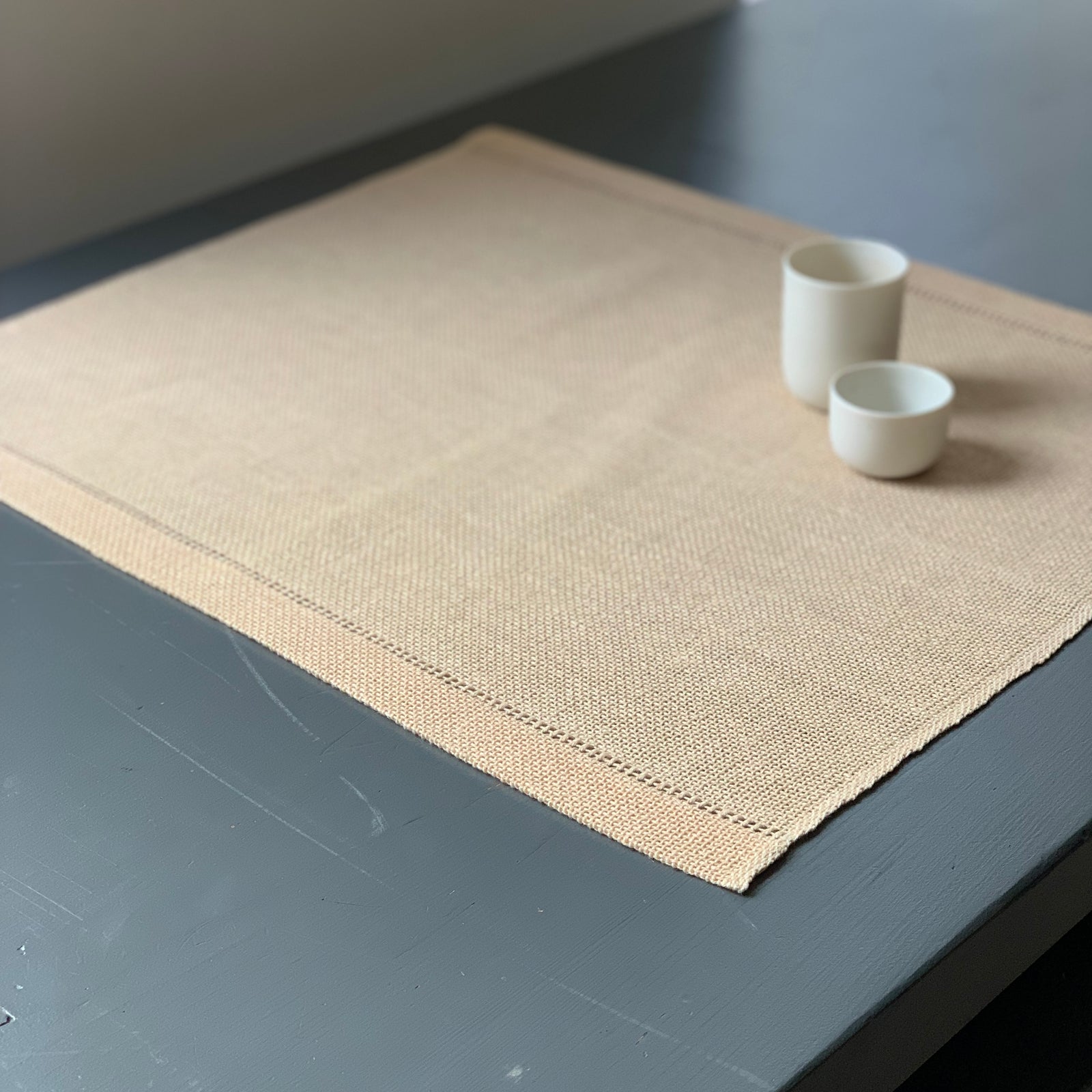 Linen Placemat Anna in peach 50x40cm