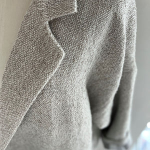 boucle linen coat