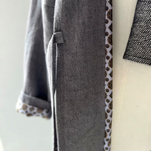 Linen coat in dark gray