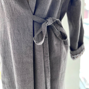 Linen coat in dark gray