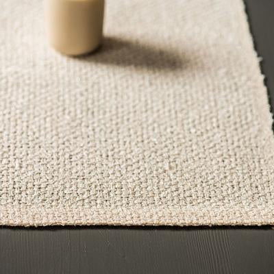 Linen boucle placemat 45x35cm in powder and white