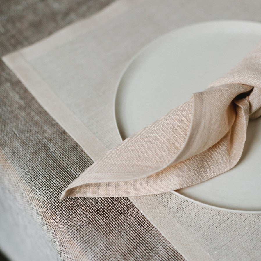 Linen napkin in powder pink 50x50cm