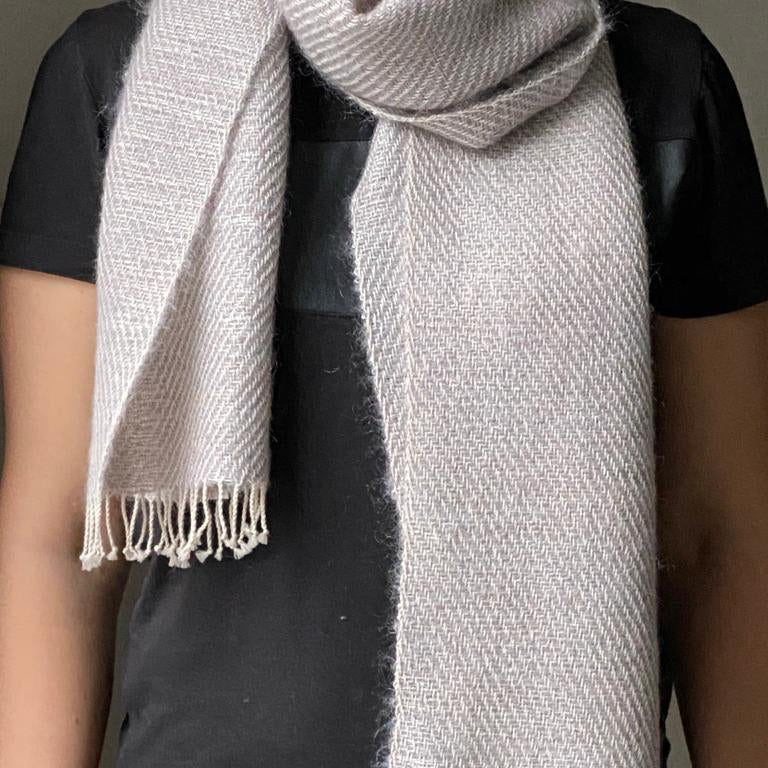 Wool blend scarf 30x185cm in light grey