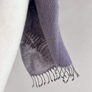 double layer linen scarf in violet 35x160 cm