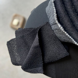 Handmade linen guest towel set in black 26x40 cm