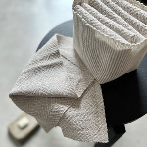 Handmade linen guest towel set in natural 26x40 cm