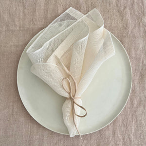 Handwoven Linen napkin Transparent in powder pink 40x40 cm