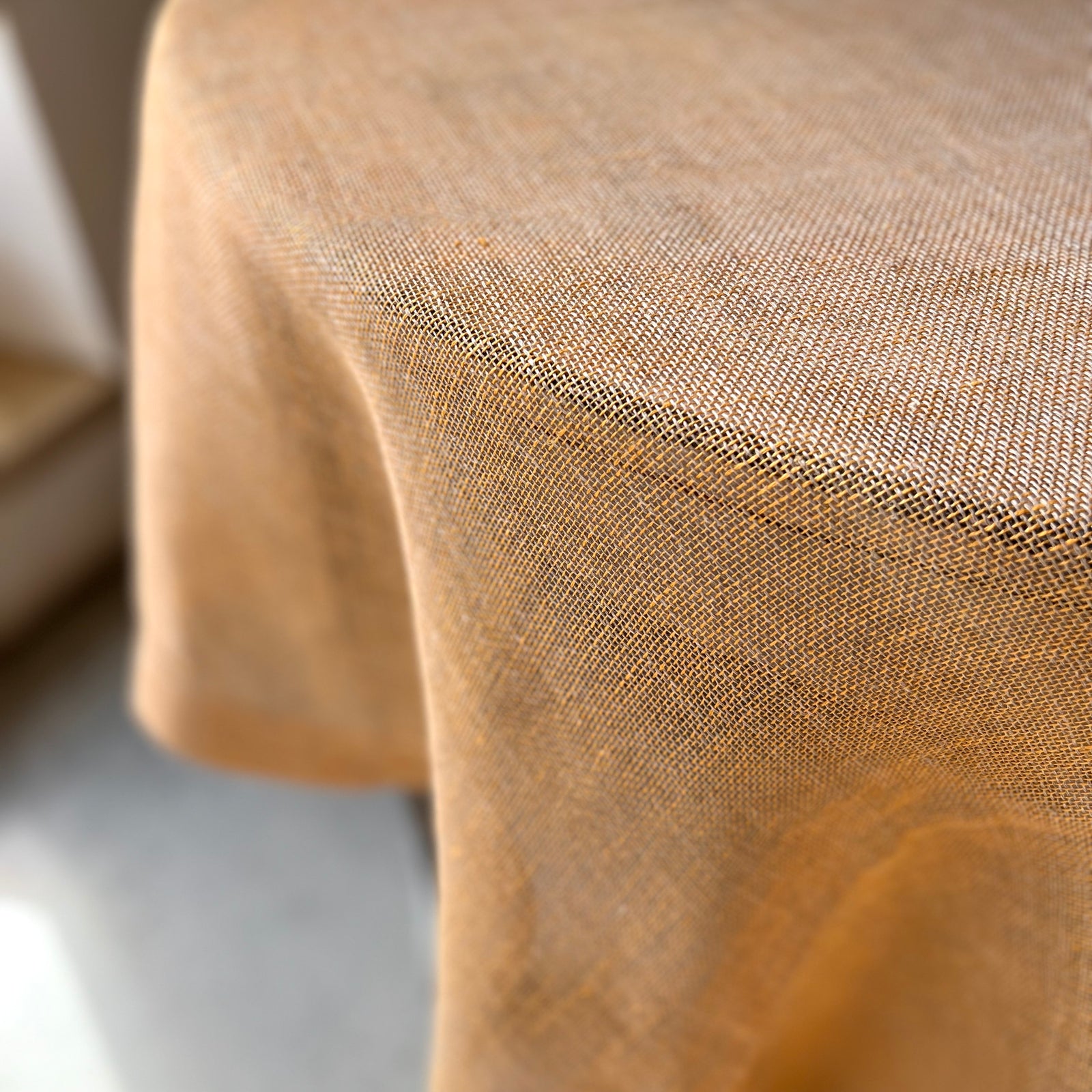 Linen tablecloth in orange 170x170/ 180x300 cm